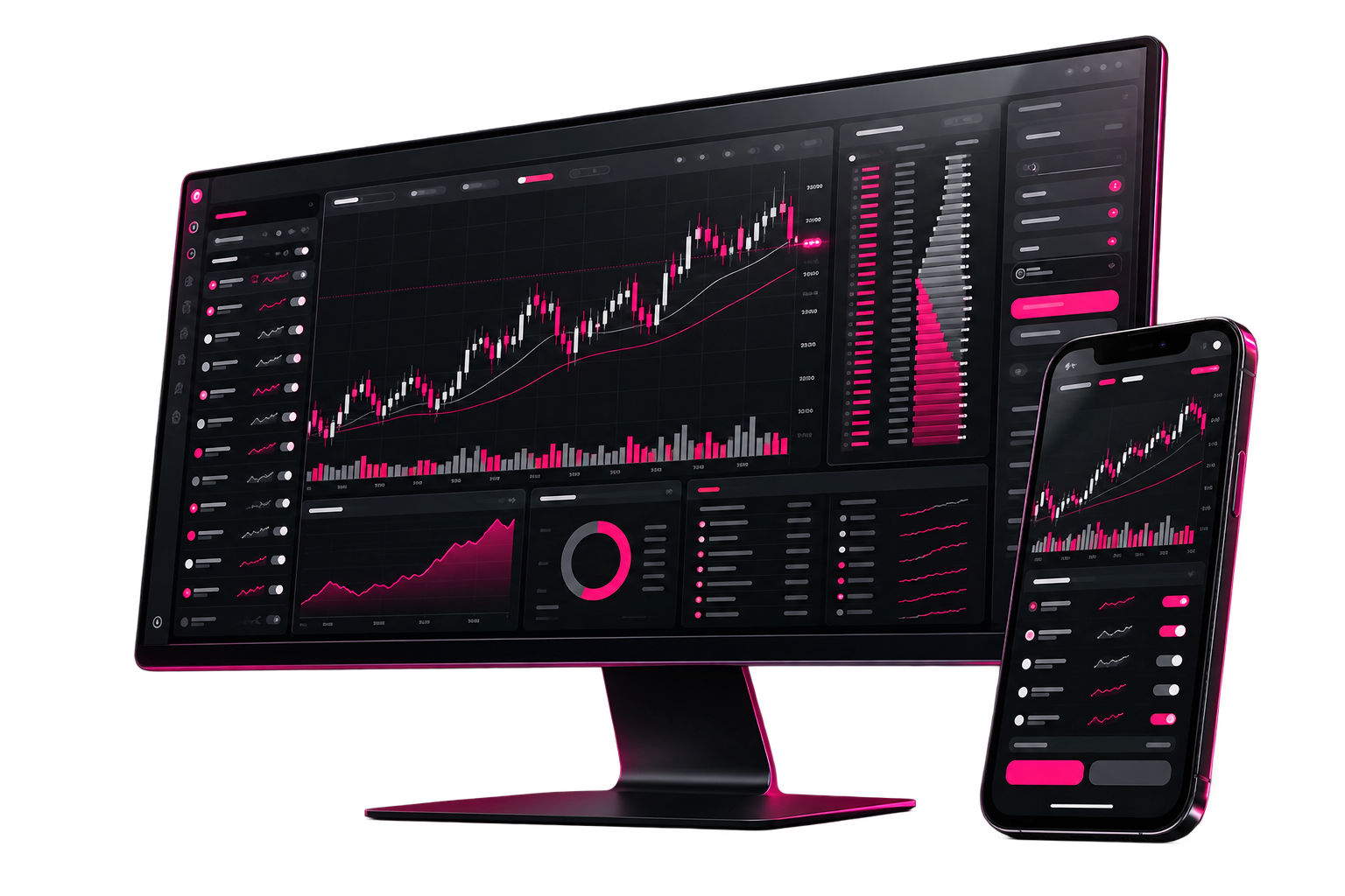 Terminal de trading en escritorio y móvil